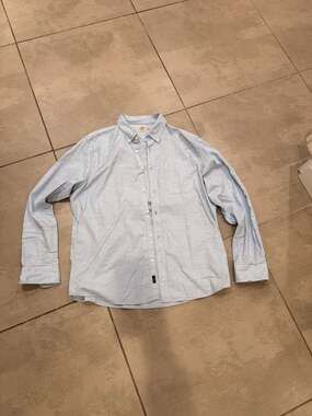 Faherty Brand Men's Movement Long-Sleeve Shirt in Light Blue Melange